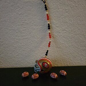 SF 49er NFL mini Bling Car Charm Helmet